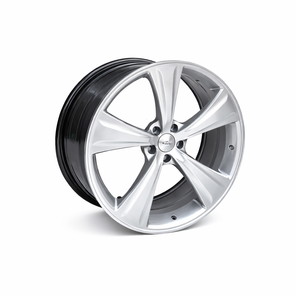 Suits Ford Falcon BA BF FG FGX - Argent Style 22x8 Hyper Silver Machine Lip Wheels