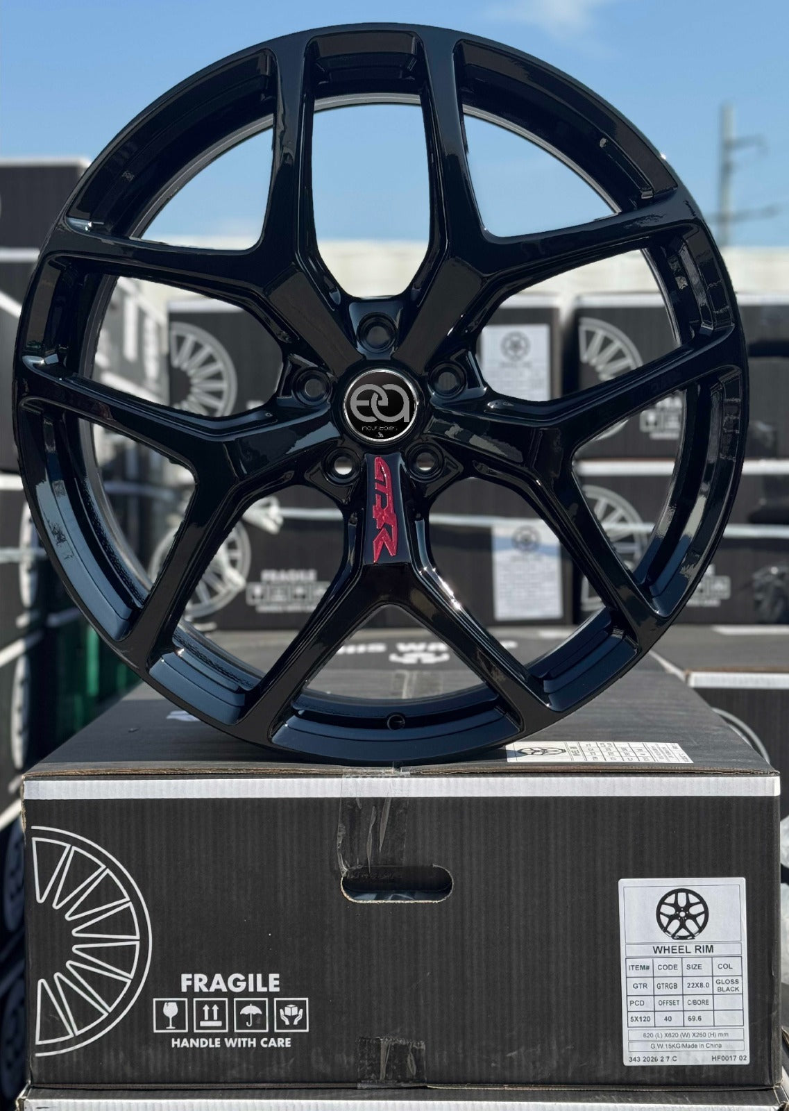 Suits Commodore VT VX VY VZ VE VF - GTSR 22x8 Gloss Black Wheels