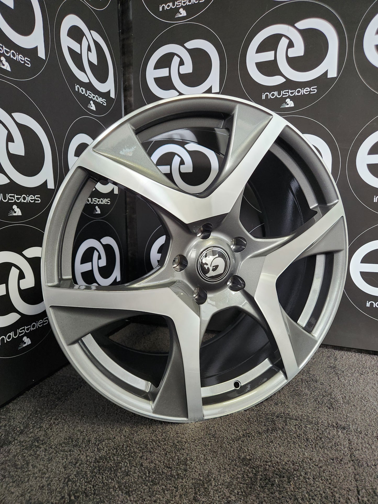 20" Holden R8 Style Wheel Rims - Grey Machine Face / Black Machine Face image 3