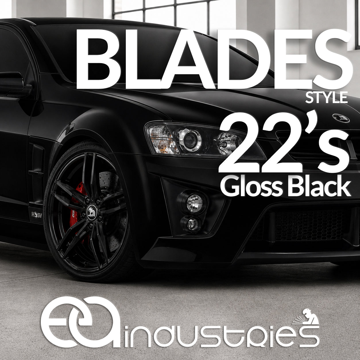 Suits Commodore VE VF - Blades 22x8 Gloss Black Wheel Rims