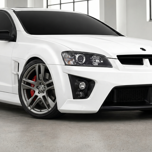 Suits Commodore VE VF - Blades 22x8 Hyper Dark Machine Lip Wheels