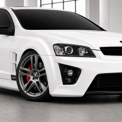 Suits Commodore VE VF - Blades 22x8 Hyper Dark Machine Lip Wheels