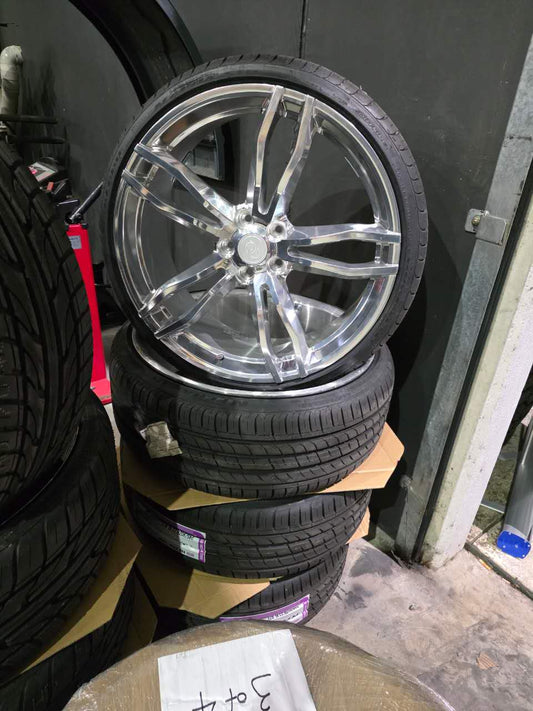 CUSTOM POLISHED RAPIERS 22x9 - 1 SET WITH TYRES