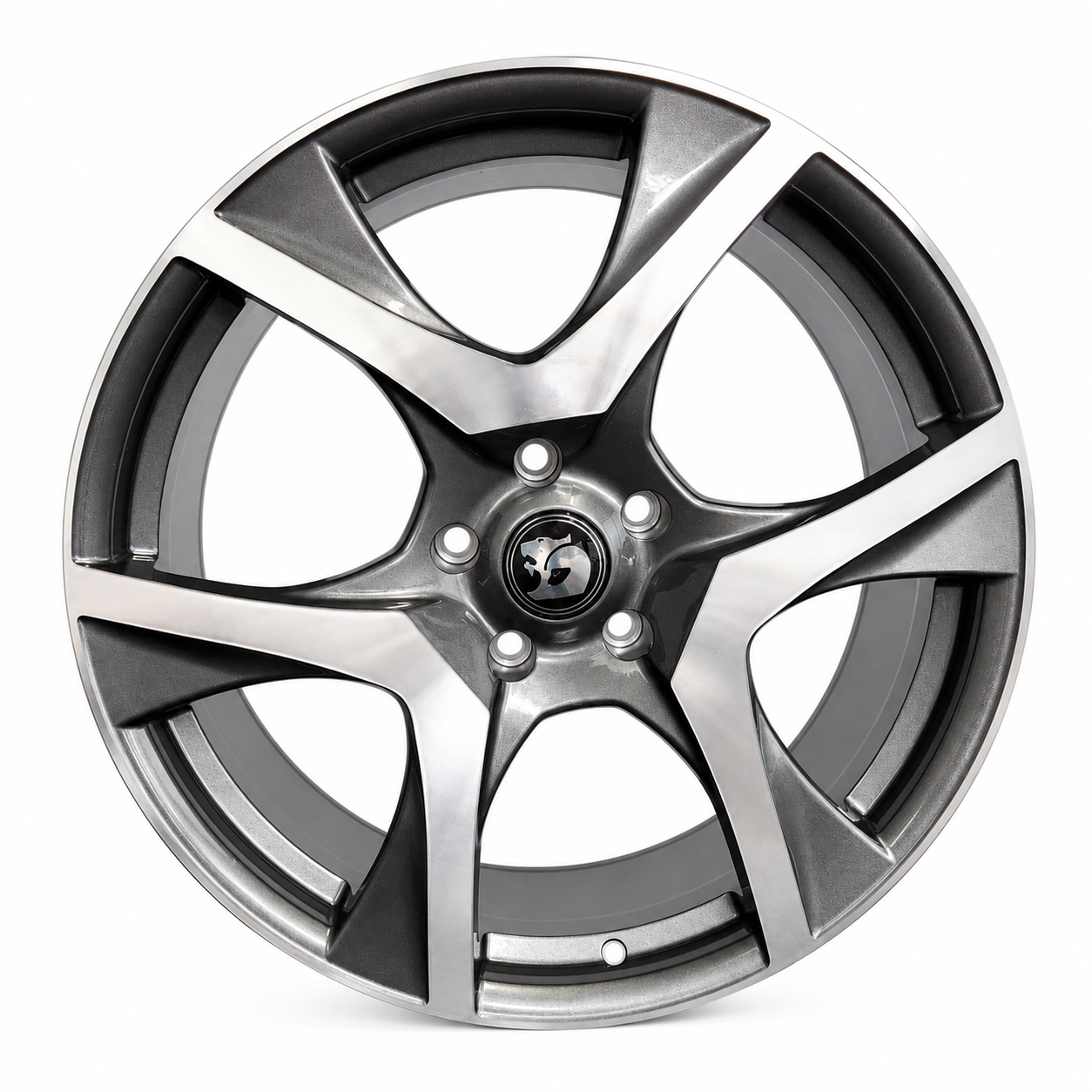 20" Holden R8 Style Wheel Rims - Grey Machine Face / Black Machine Face image 2
