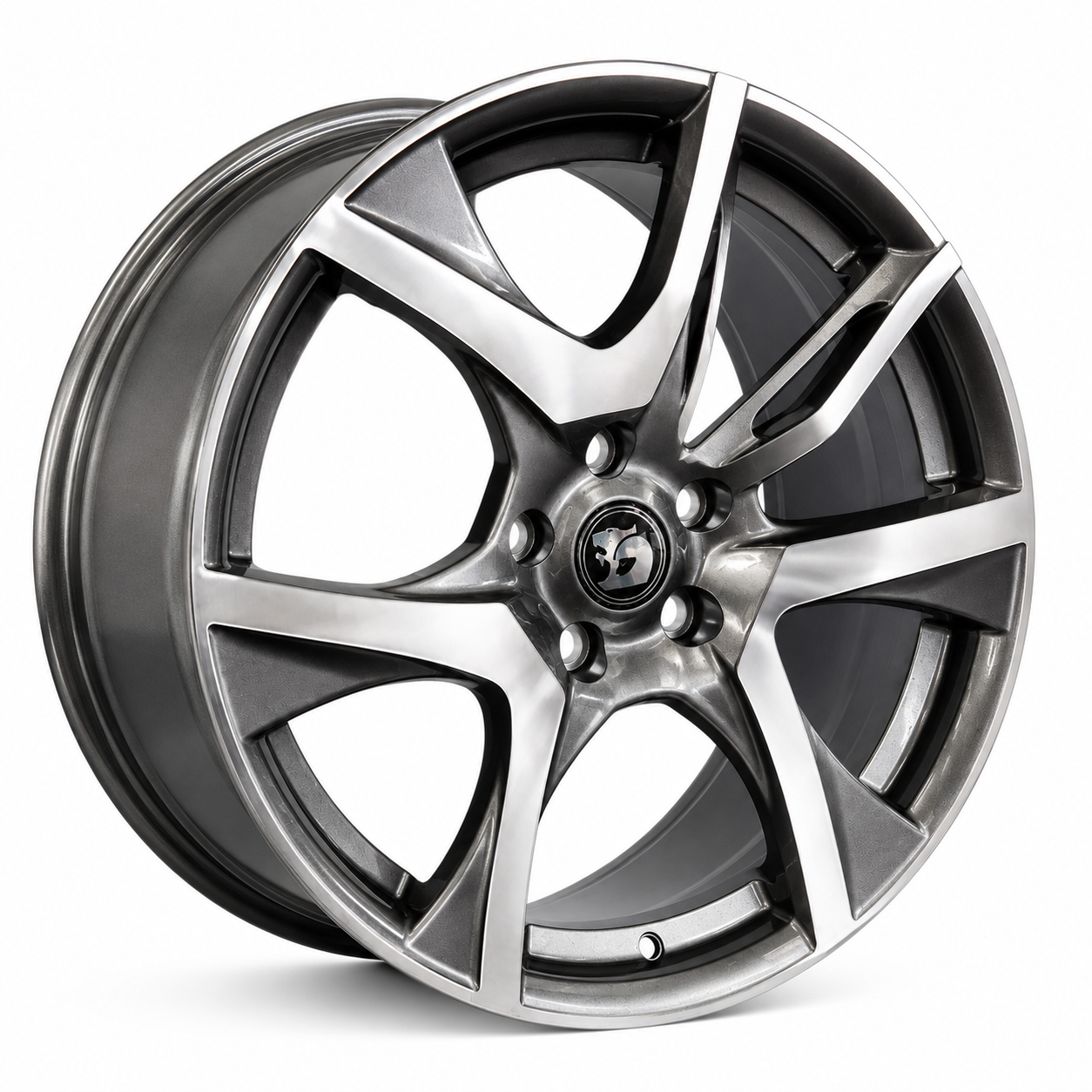 20" Holden R8 Style Wheel Rims - Grey Machine Face / Black Machine Face