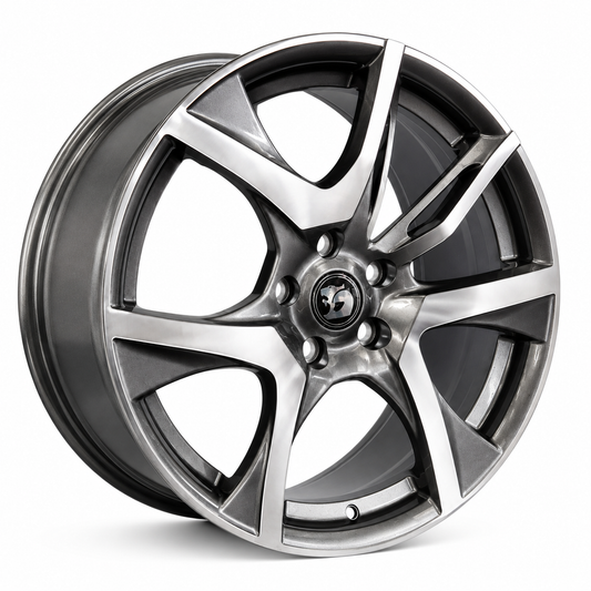 20" Holden R8 Style Wheel Rims - Grey Machine Face / Black Machine Face