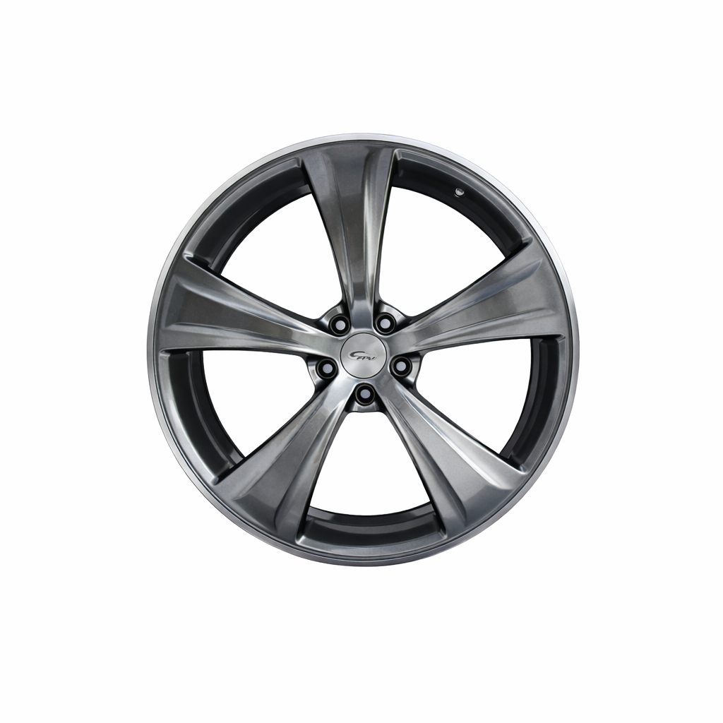 Suits Ford Falcon BA BF FG FGX - Argent Style 22x8 Hyper Dark Machine Lip Wheels