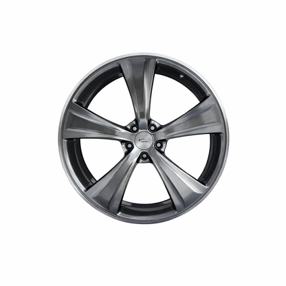 Suits Ford Falcon BA BF FG FGX - Argent Style 22x8 Hyper Dark Machine Lip Wheels