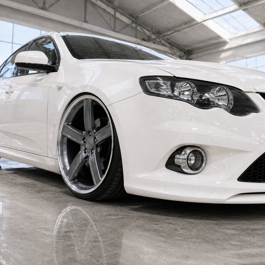 Suits Ford Falcon BA BF FG FGX - Argent Style 22x8 Hyper Dark Machine Lip Wheels Machine Lip wheels.