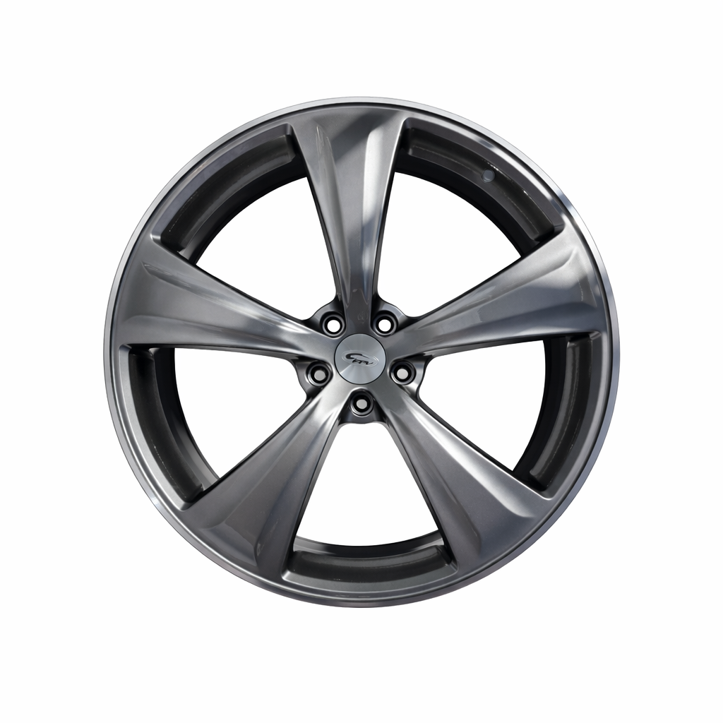 Suits Ford Falcon BA BF FG FGX - Argent Style 22x8 Hyper Dark Machine Lip Wheels