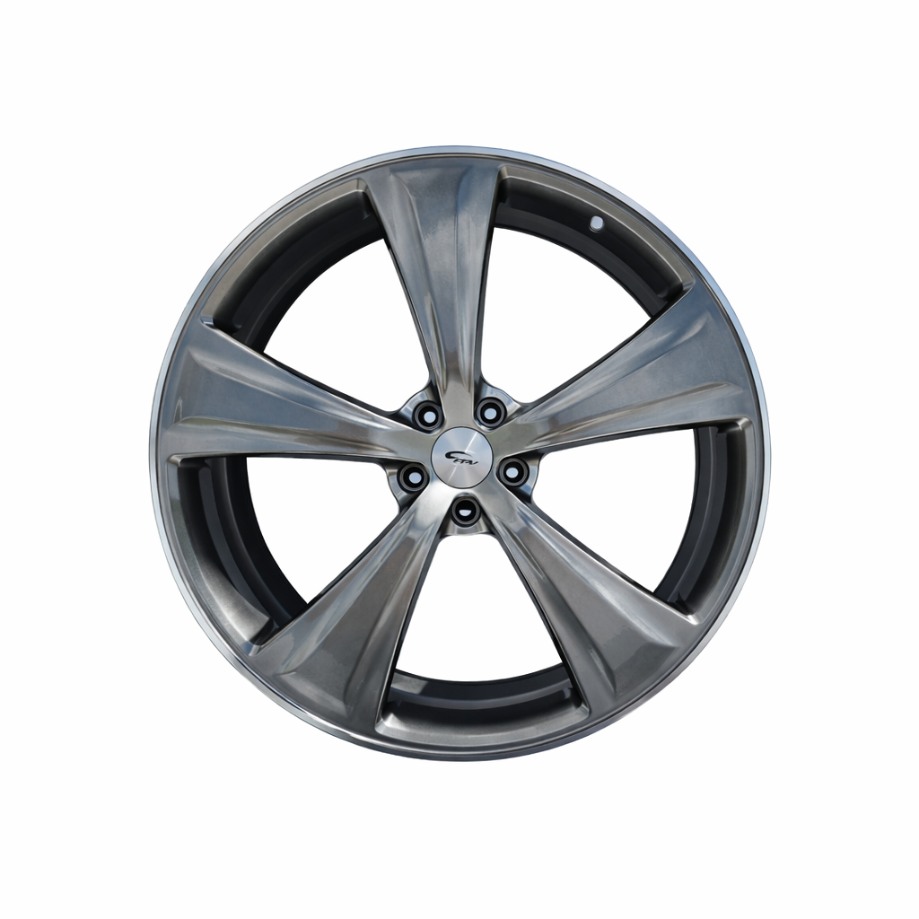 Suits Ford Falcon BA BF FG FGX - Argent Style 22x8 Hyper Dark Machine Lip Wheels