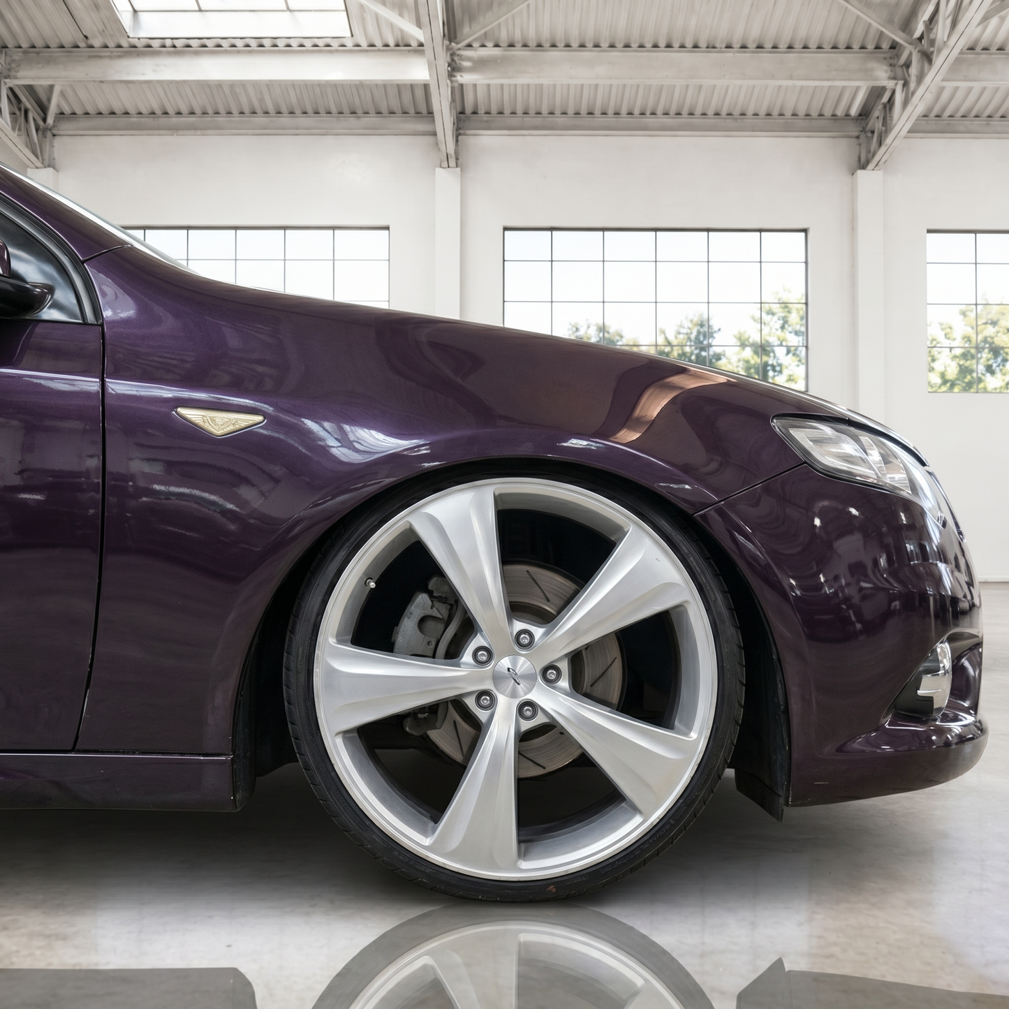 Suits Ford Falcon BA BF FG FGX - Argent Style 22x8 Hyper Silver Machine Lip Wheels