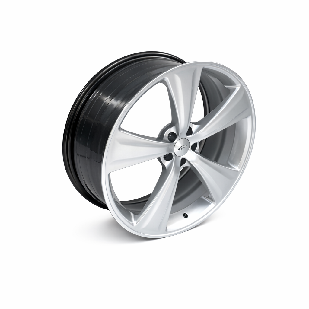 Suits Ford Falcon BA BF FG FGX - Argent Style 22x8 Hyper Silver Machine Lip Wheels