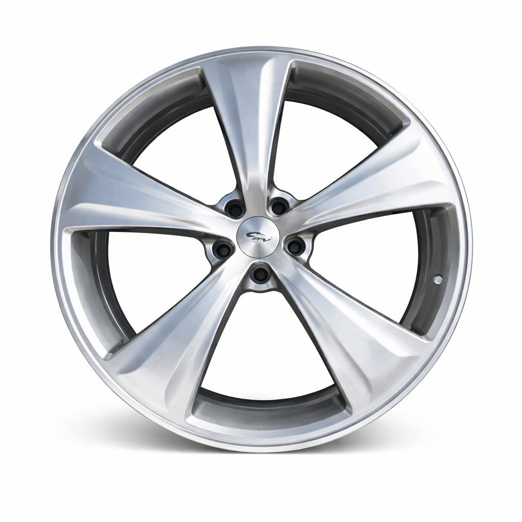 Suits Ford Falcon BA BF FG FGX - Argent Style 22x8 Hyper Silver Machine Lip Wheels
