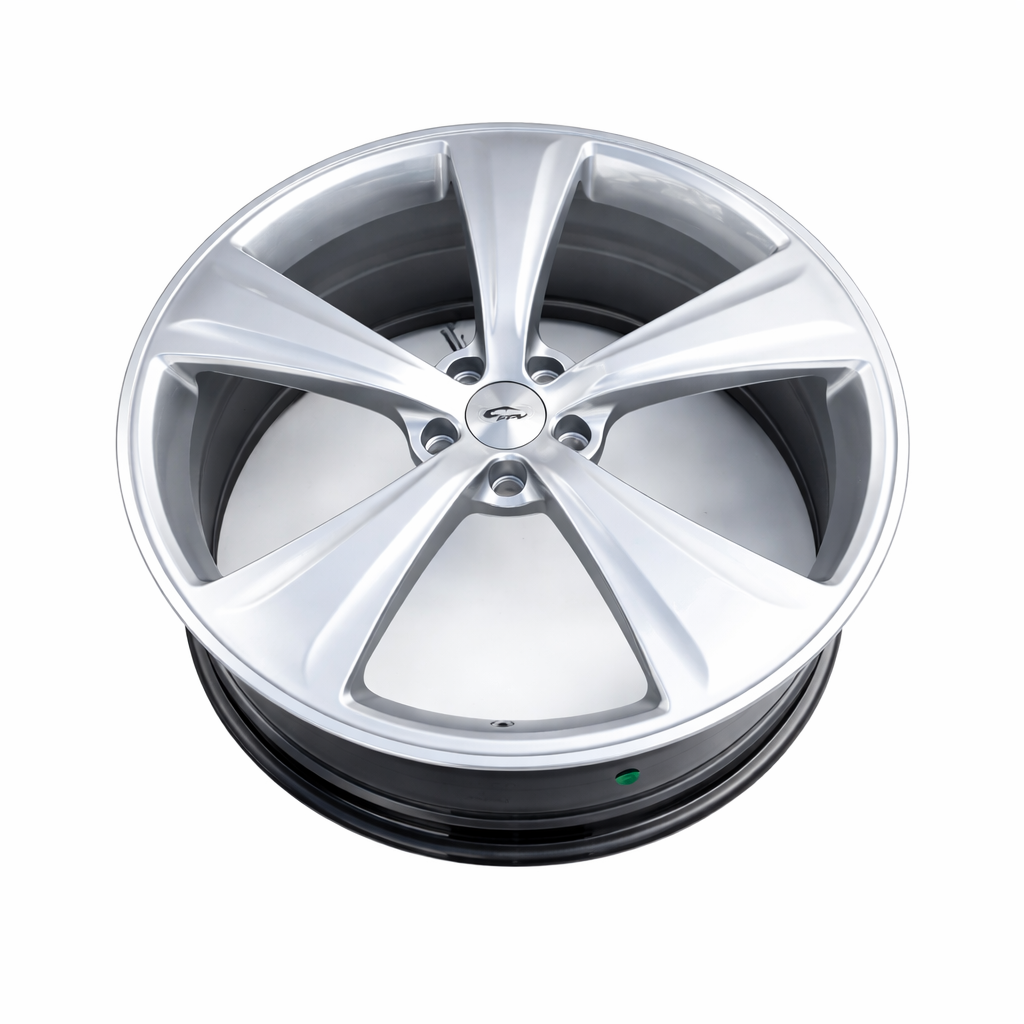 Suits Ford Falcon BA BF FG FGX - Argent Style 22x8 Hyper Silver Machine Lip Wheels