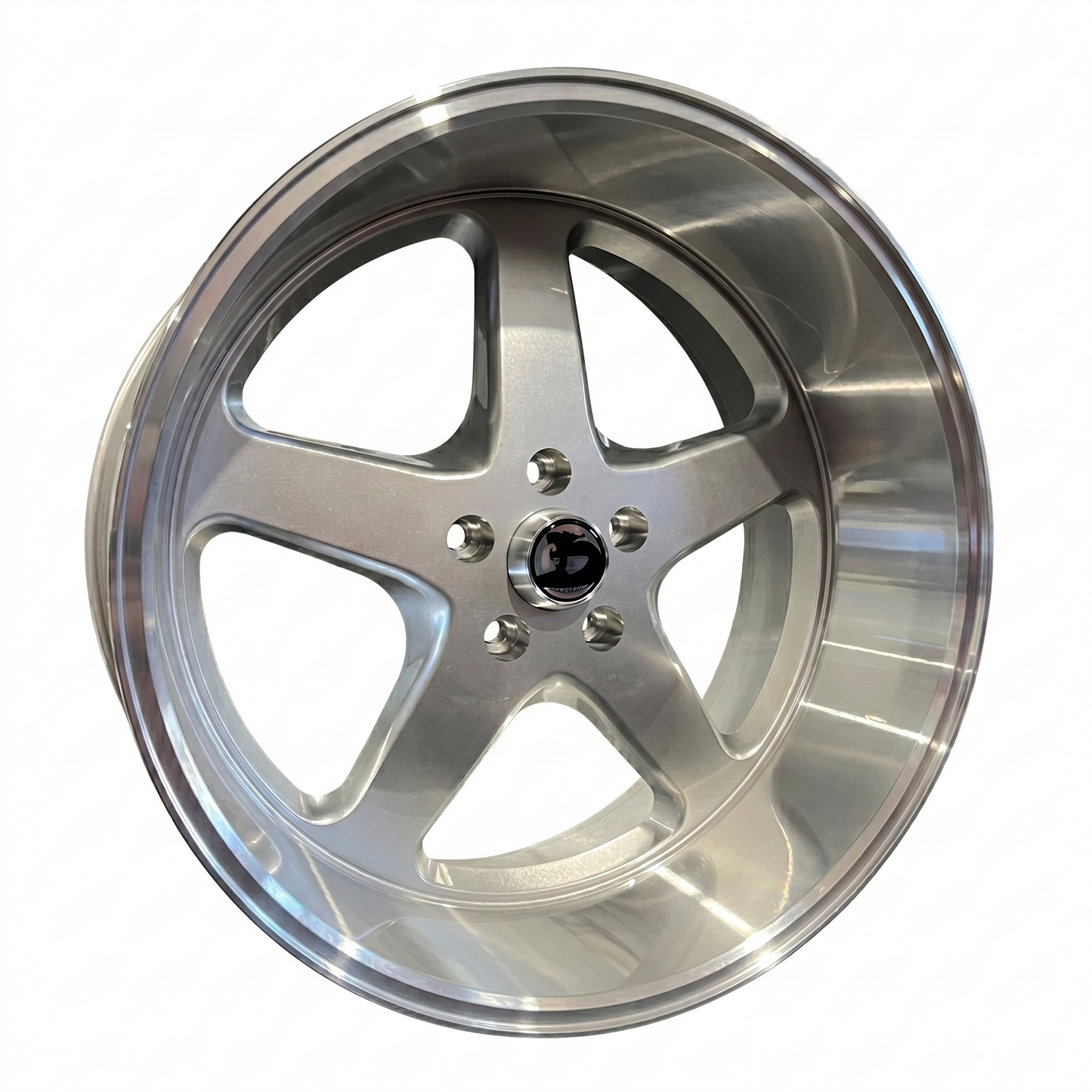 WALKY 20x8.5 -FLOWFORM GLOSS SILVER MACHINED LIP (1PAIR)