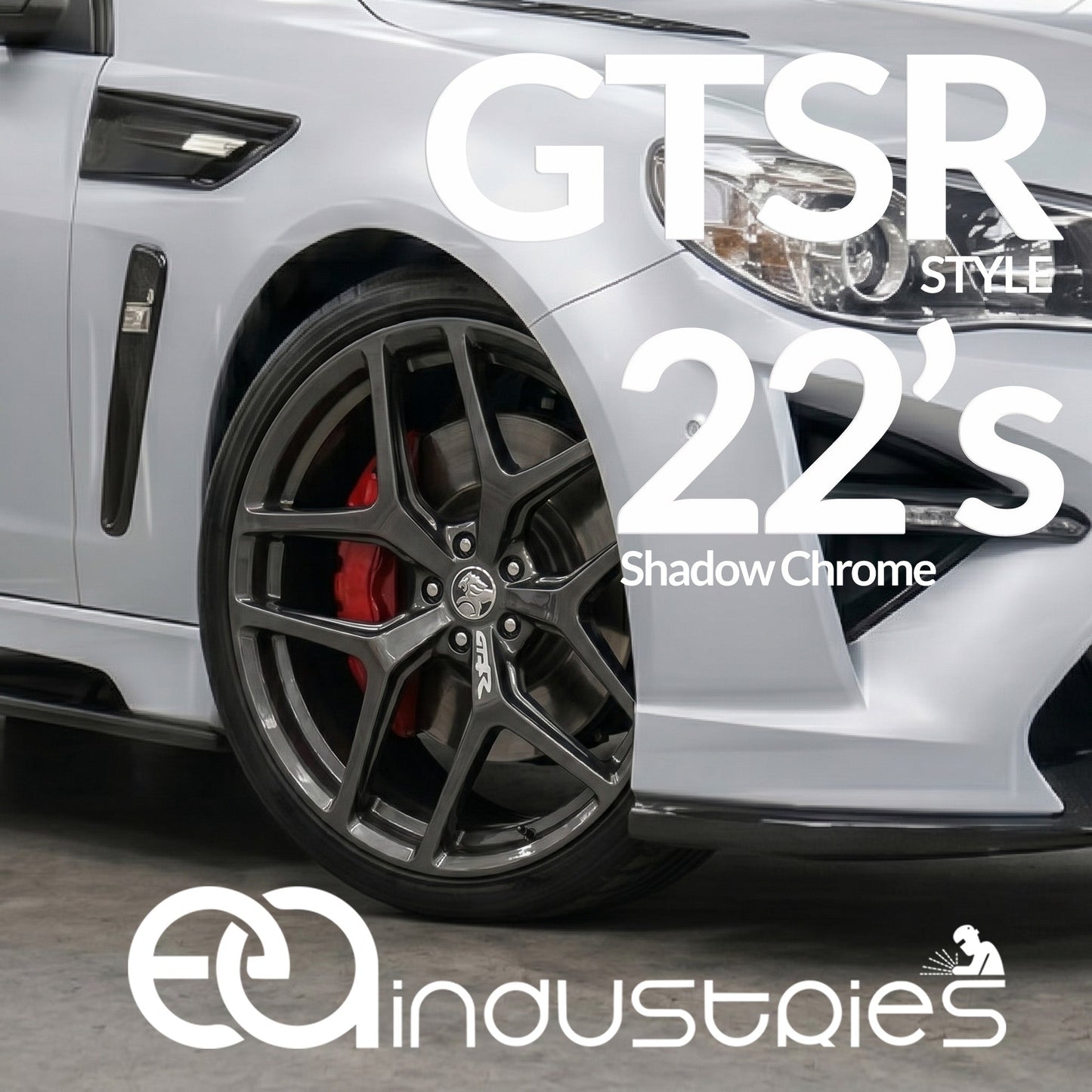Suits Holden Commodore VT VX VY VZ VE VF - GTSR 22x8 Shadow Chrome Wheel Rims