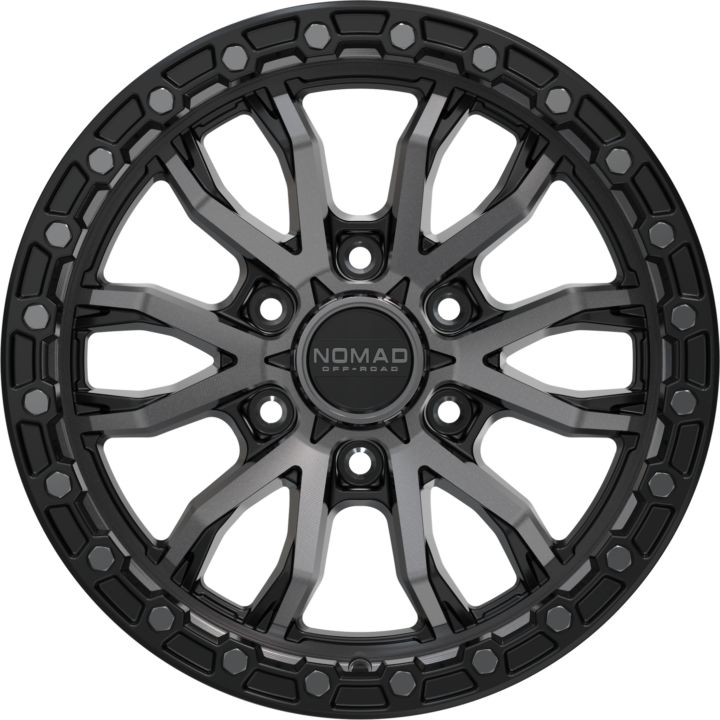 Nomad N133 Black Machined Face Dark Tint wheel front view