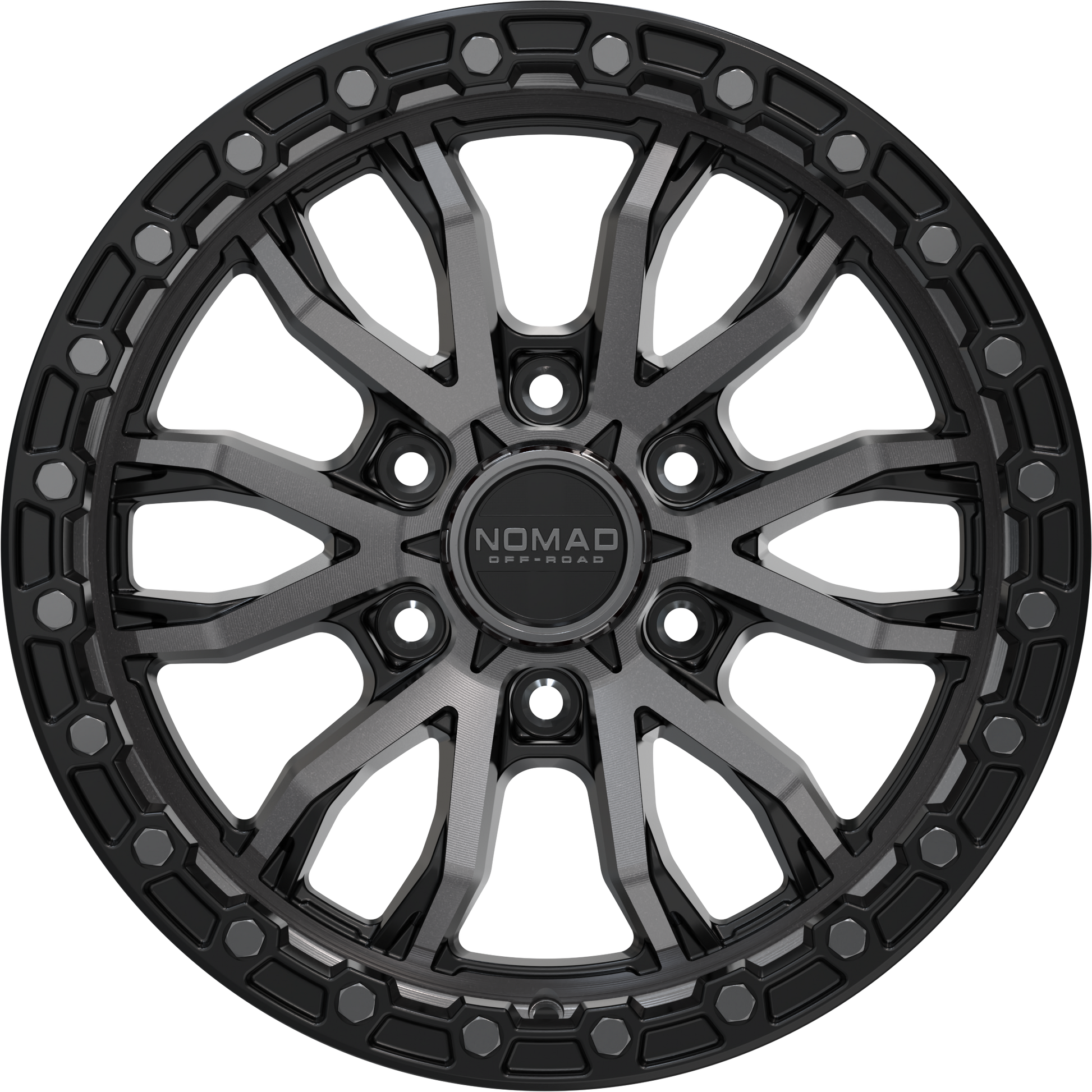 Nomad N133 Black Machined Face Dark Tint wheel front view