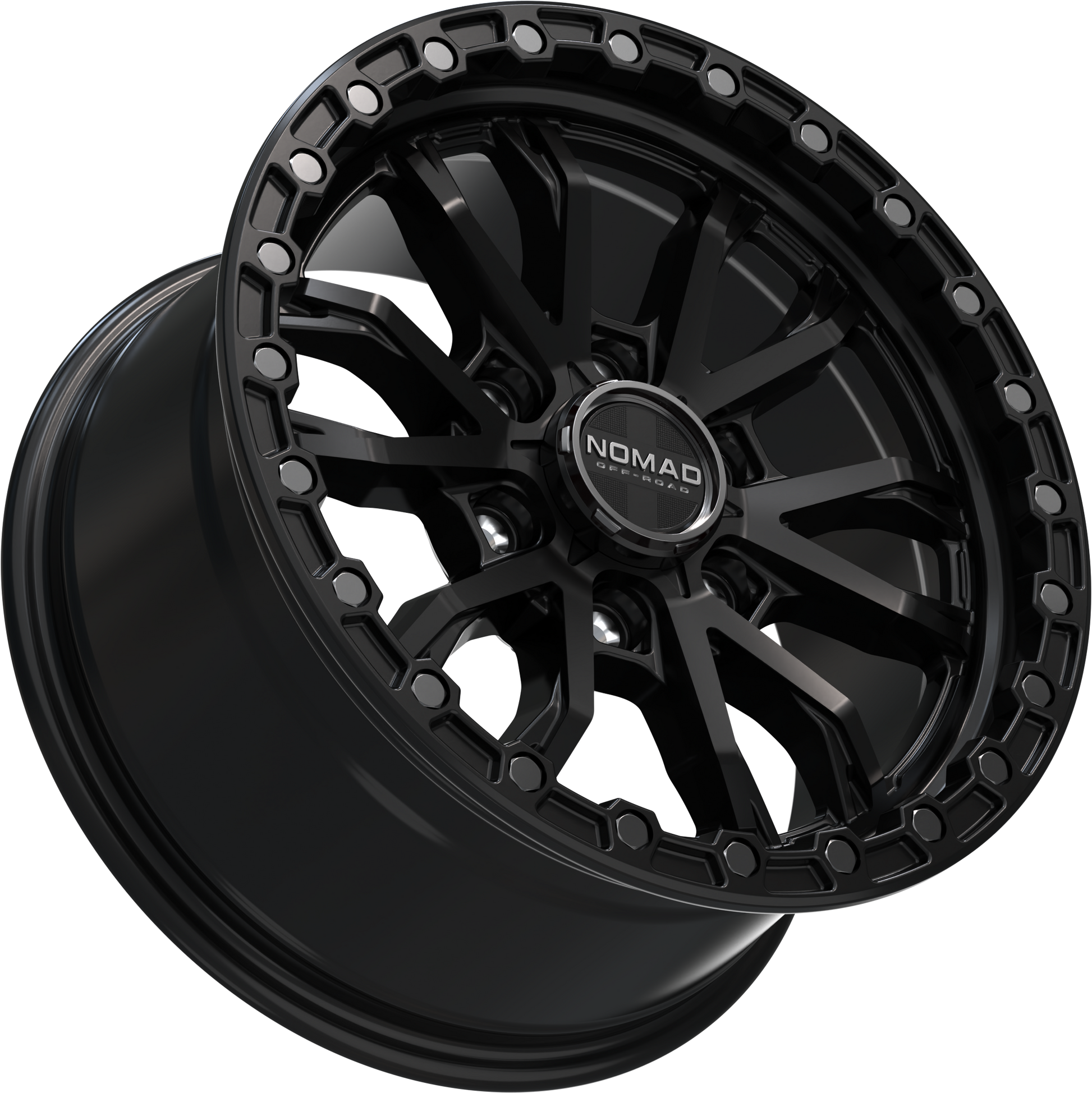 Nomad N133 Black Satin Lacquer wheel angled view