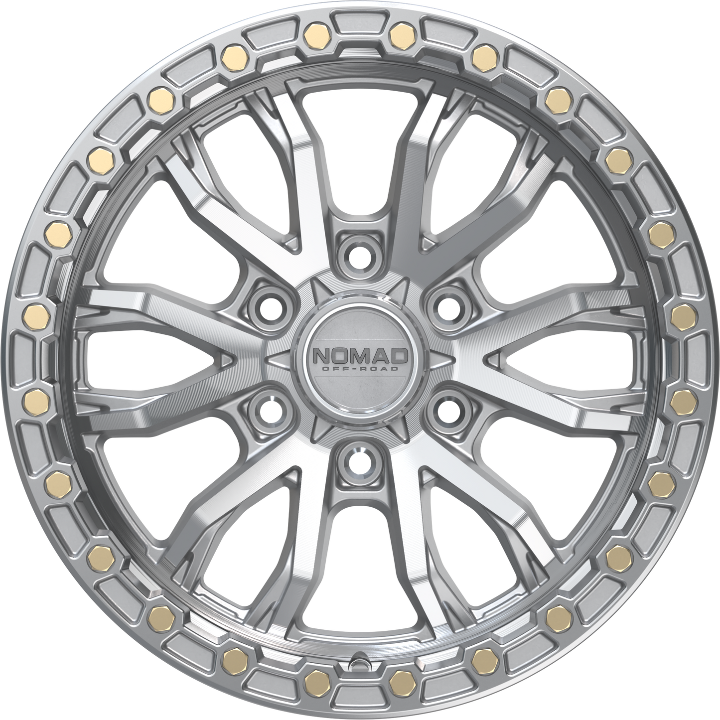 Nomad N133 Silver Machined Face wheel front view
