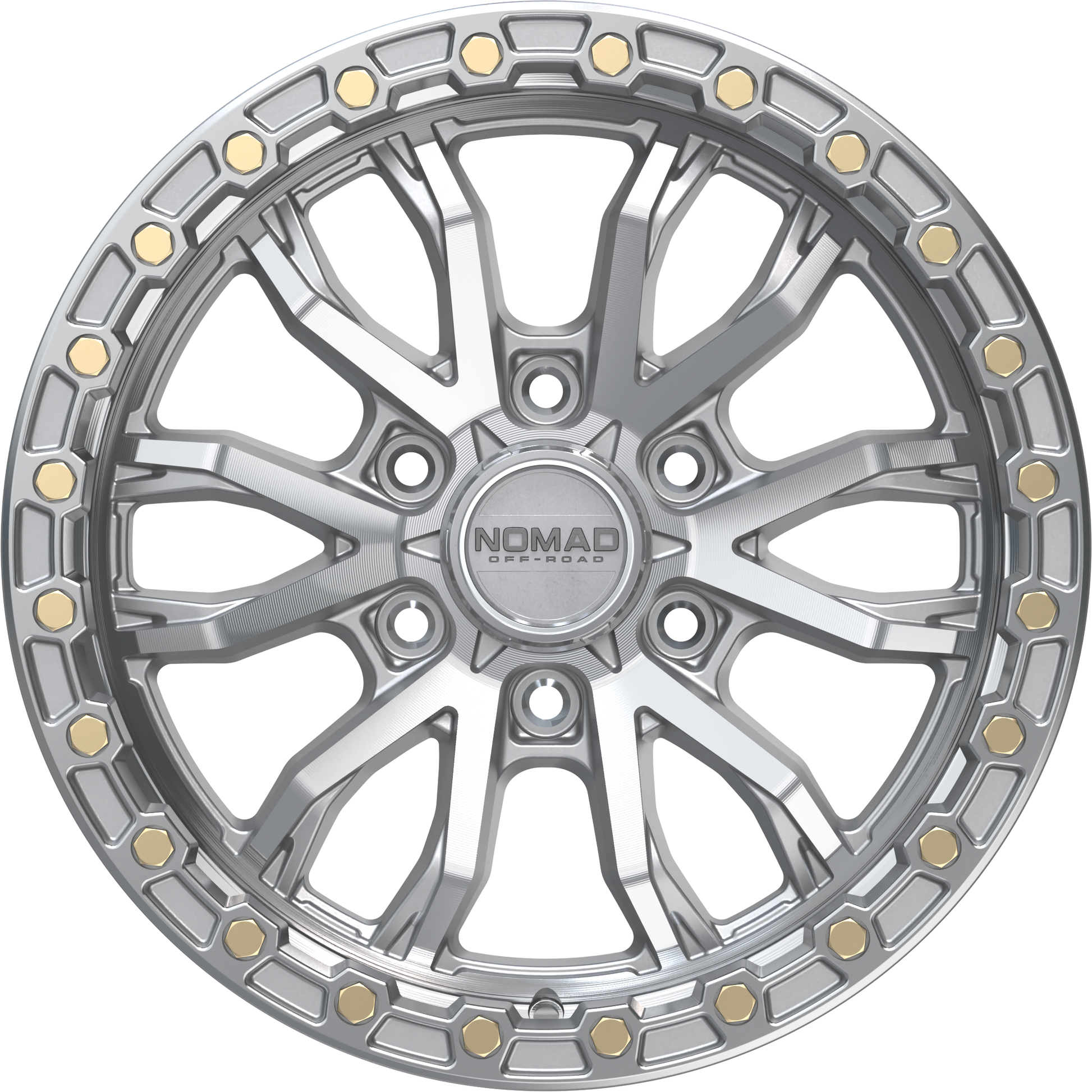 Nomad N133 Silver Machined Face wheel front view