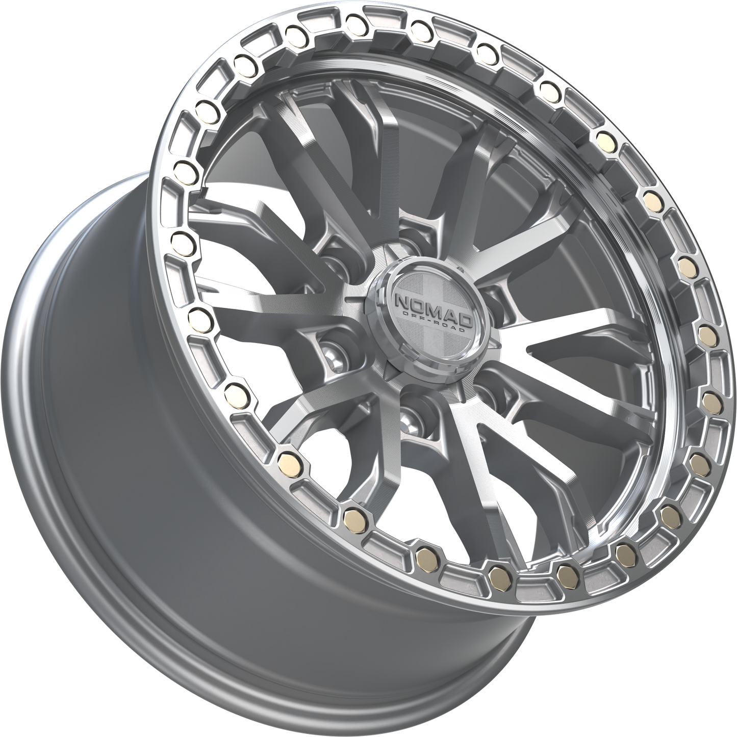 Nomad N133 Silver Machined Face wheel angled view