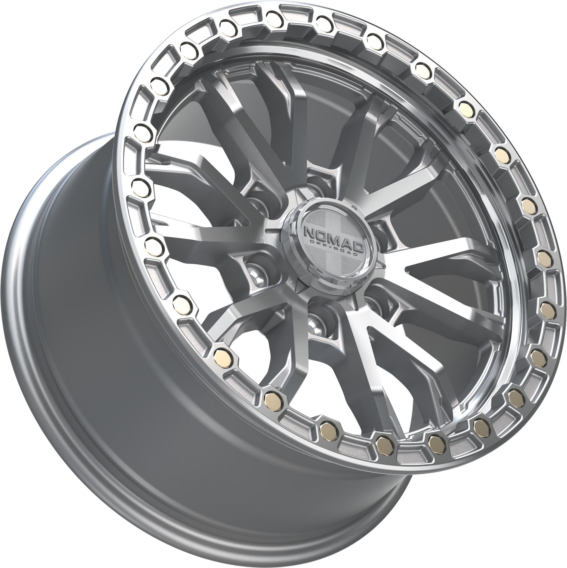 Nomad N133 Silver Machined Face wheel angled view