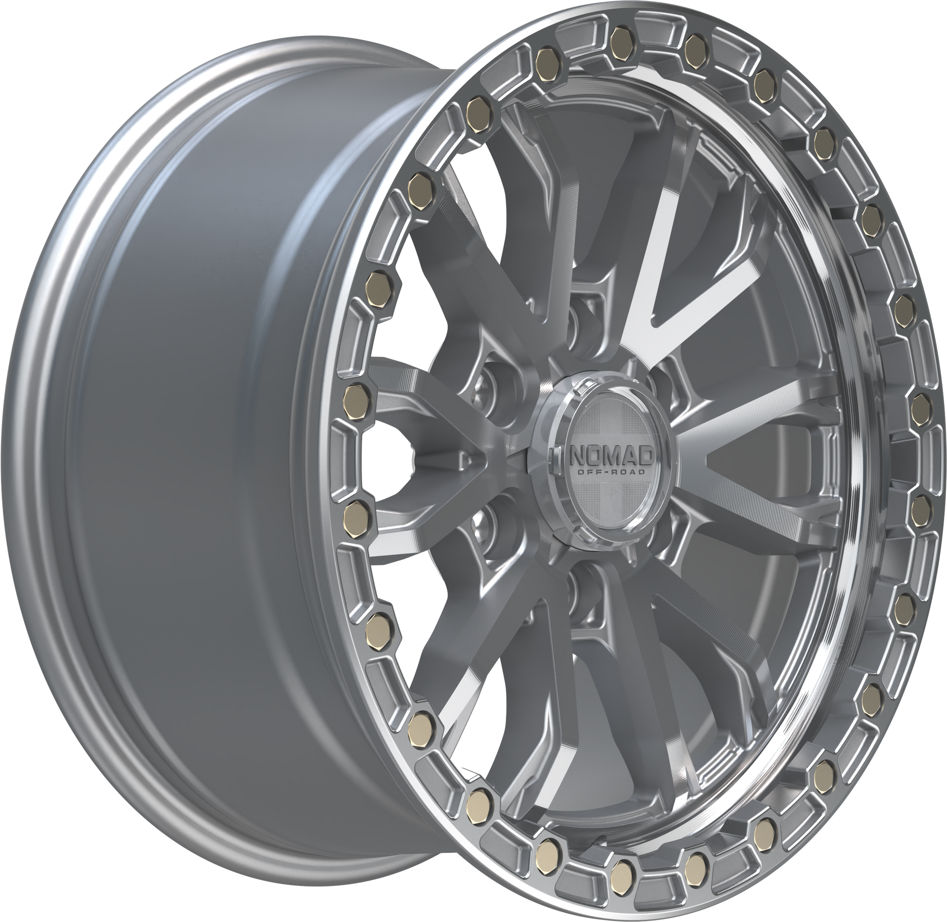 Nomad N133 Silver Machined Face wheel side angle
