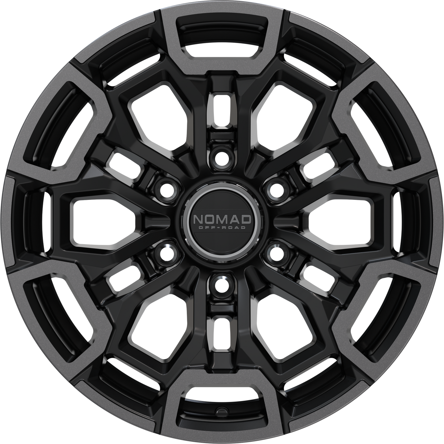Nomad N162 Black Machined Face Dark Tint wheel front view