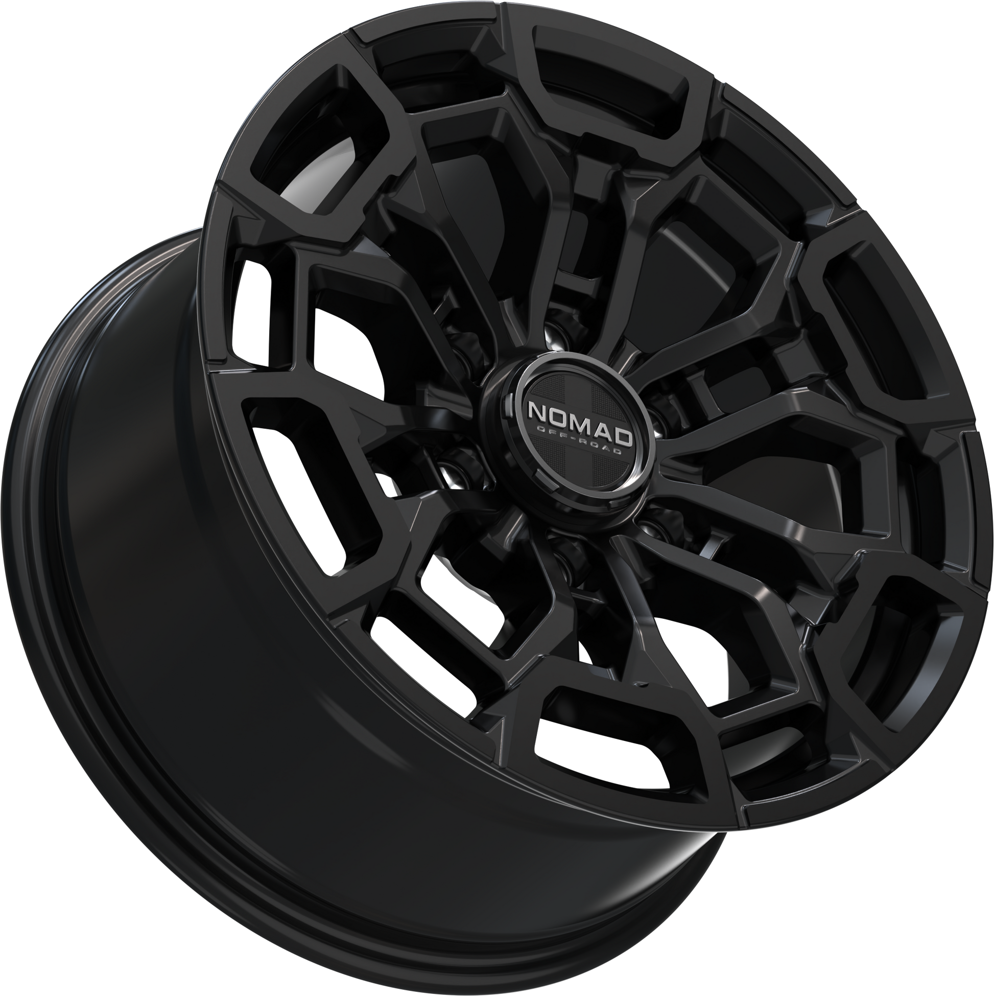 Nomad N162 Black Satin Lacquer wheel angled view