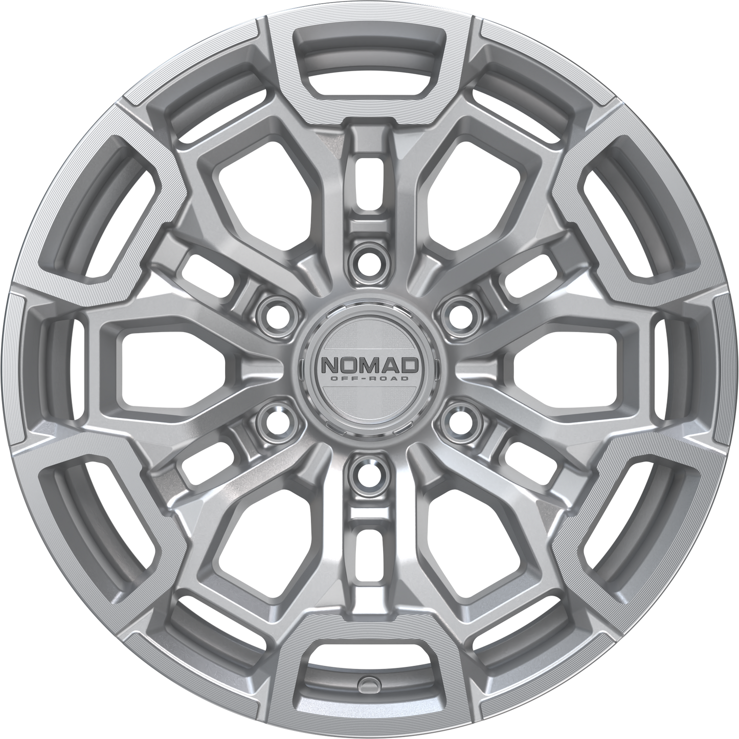 Nomad N162 Silver Machined Face wheel front view