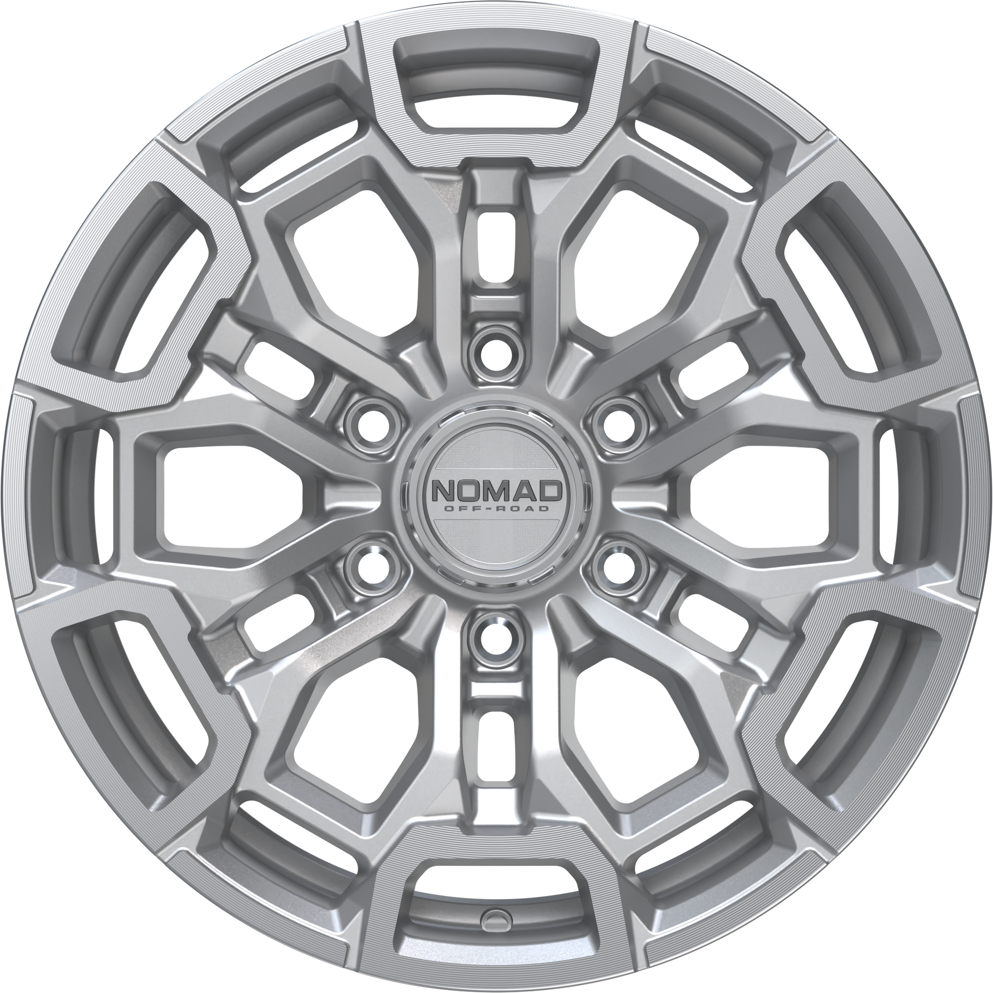 Nomad N162 Silver Machined Face wheel front view