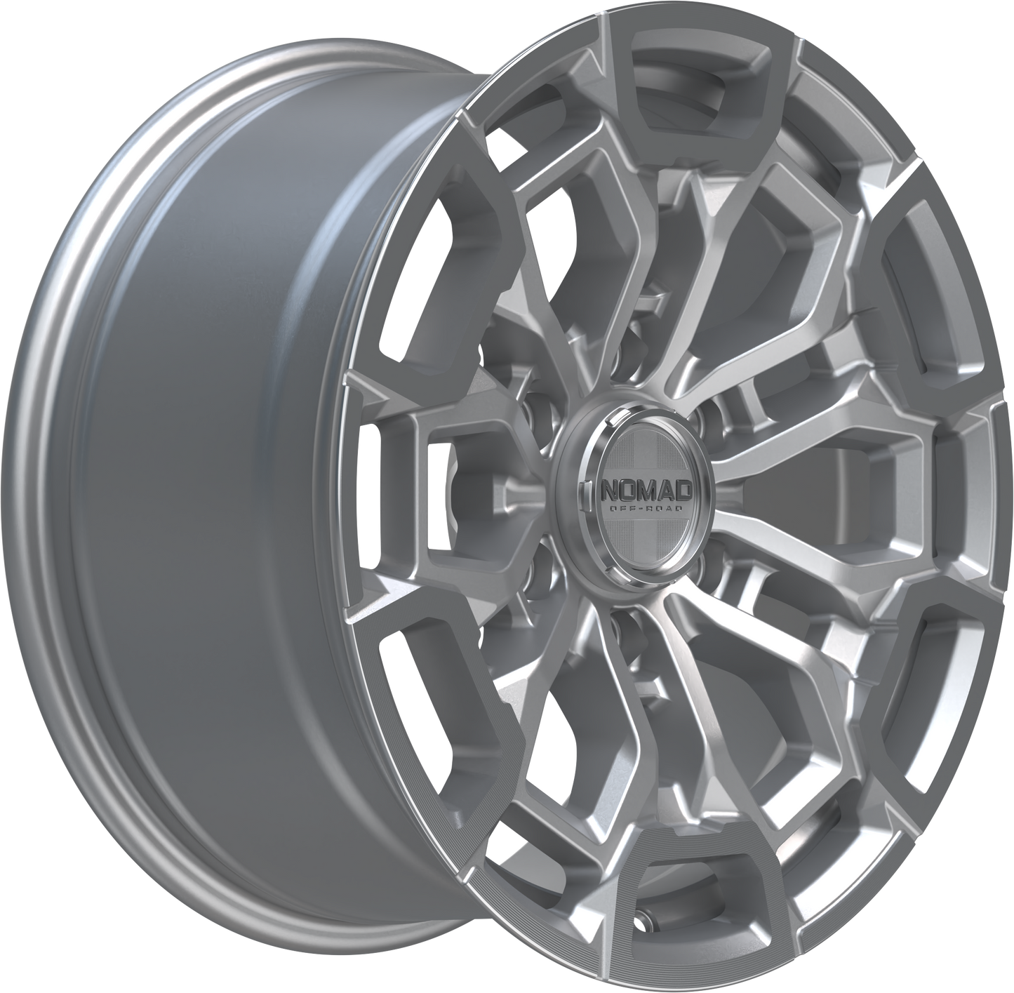 Nomad N162 Silver Machined Face wheel side angle