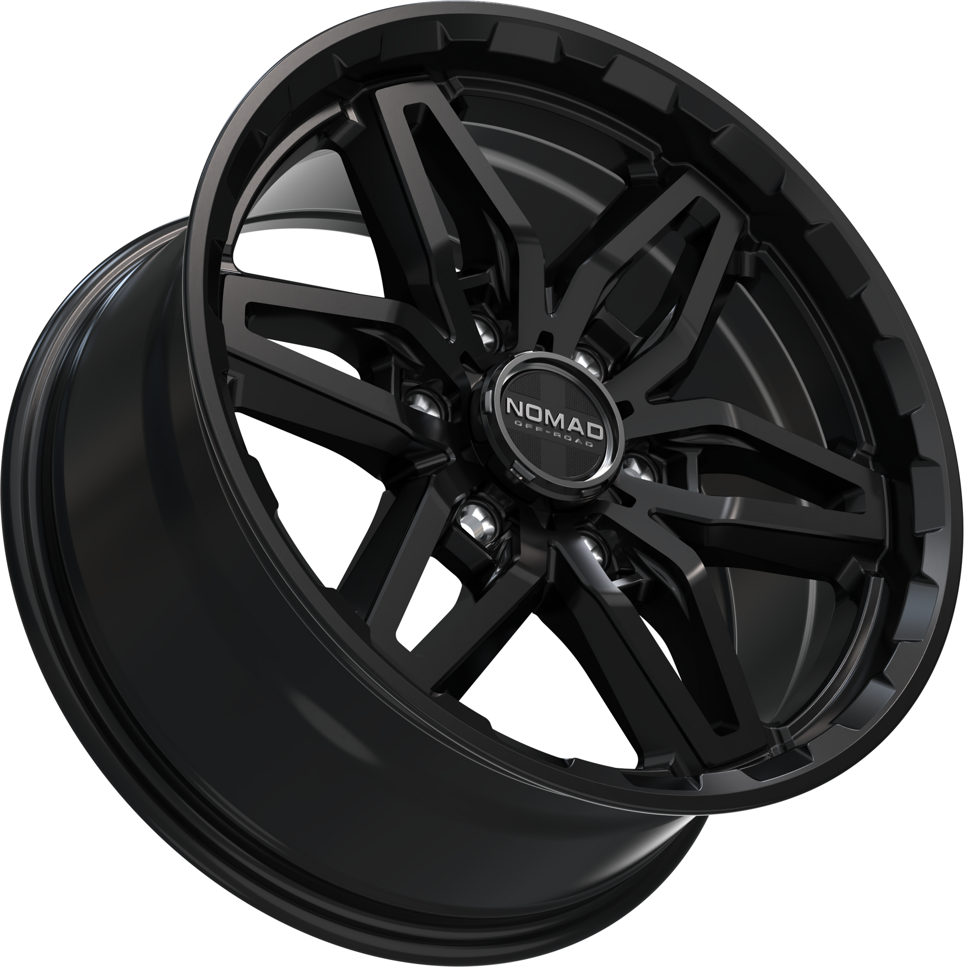 Nomad N232 Black Satin Lacquer wheel angled view