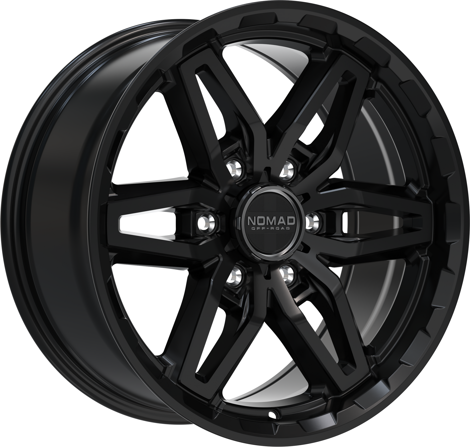 Nomad N232 Black Satin Lacquer wheel perspective view