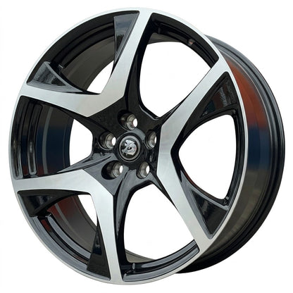 R8 HSV 22x9 GLOSS BLACK MACHINE FACE - 1 SET WITH TYRES (245/30R22)