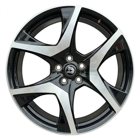 R8 HSV 22x9 GLOSS BLACK MACHINE FACE - 1 SET WITH TYRES (245/30R22)