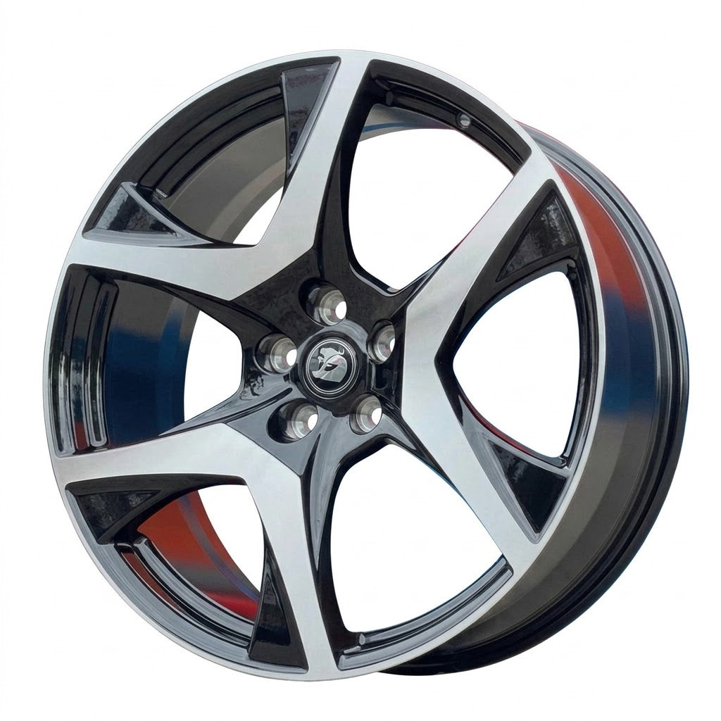 R8 HSV 22x9 GLOSS BLACK MACHINE FACE - 1 SET WITH TYRES (245/30R22)