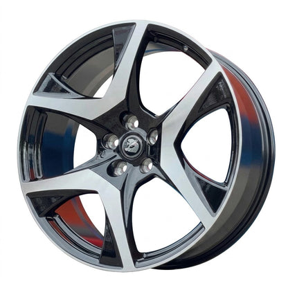 R8 HSV 22x9 GLOSS BLACK MACHINE FACE - 1 SET WITH TYRES (245/30R22)