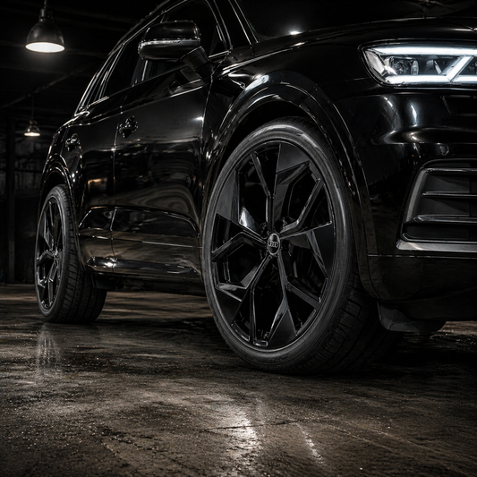 Suits Audi SQ5 Q5 Q7 Q8 SQ7 - 5-Blade Style 22x9.5 Gloss Black Dark Tint Wheels