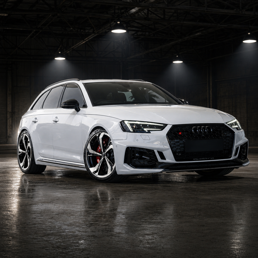 Suits Audi Q8 SQ5 Q5 Q7 SQ7 - 5-Blade Style 22x9.5 Gloss Black Machine Face Wheels