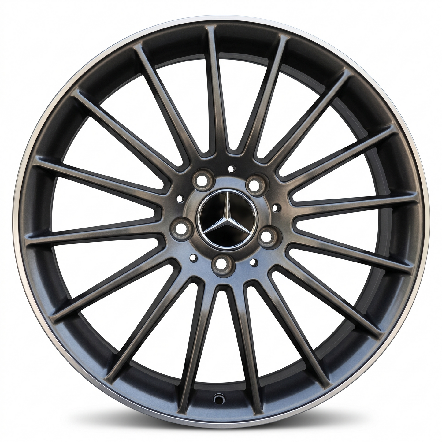 Suits Mercedes-Benz A200 A250 - Multi-Spoke Style 18x8 Gloss Black Machine Face Wheels