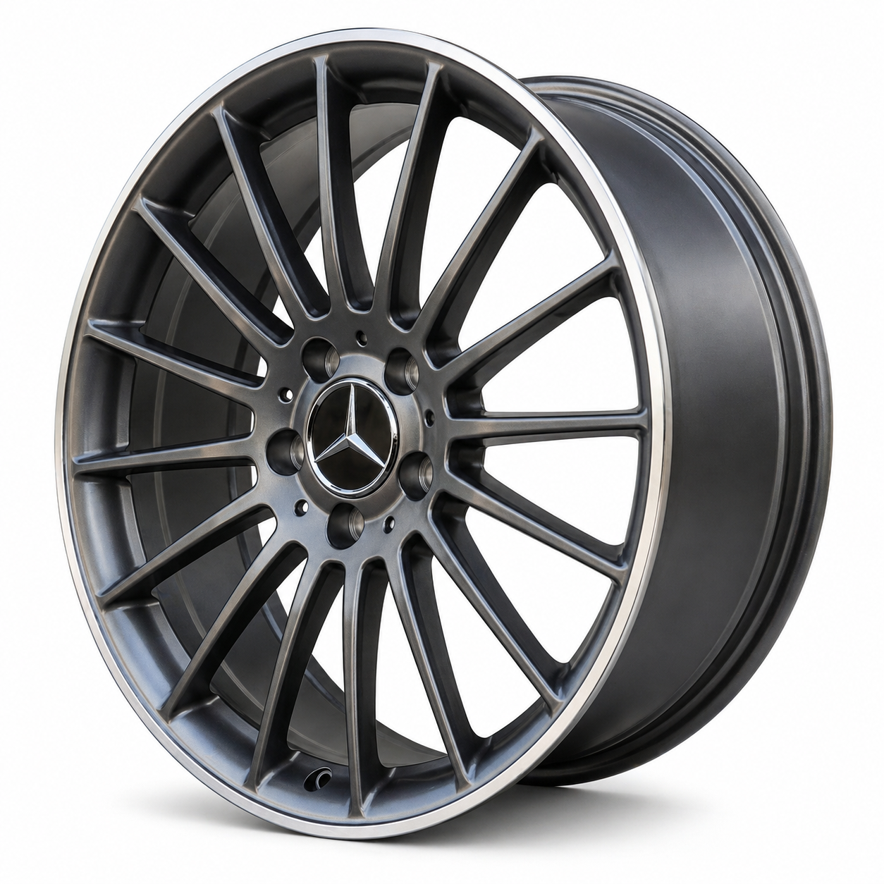 Suits Mercedes-Benz A200 A250 - Multi-Spoke Style 18x8 Gloss Black Machine Face Wheels