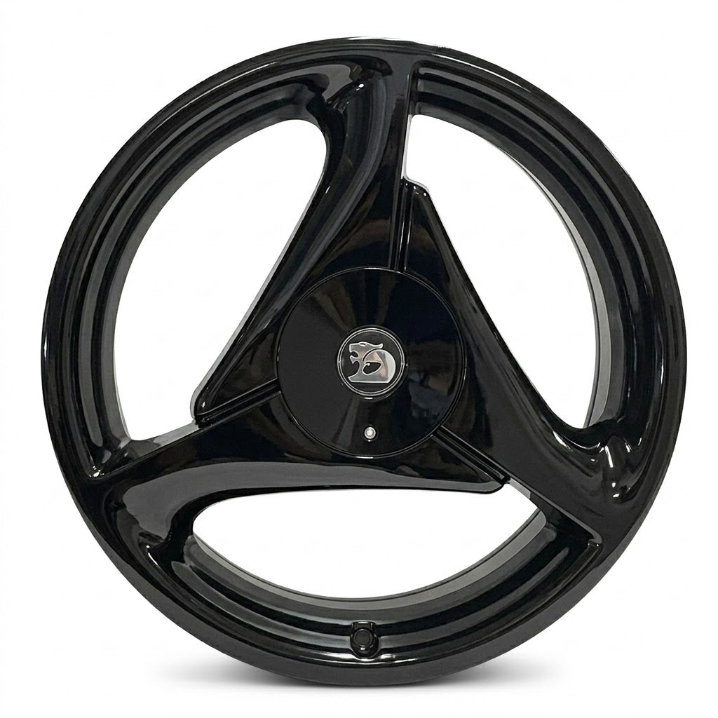 Suits Holden Commodore VT VX VY VZ VE VF - Tri Spoke Style 20x8 Gloss Black Wheels