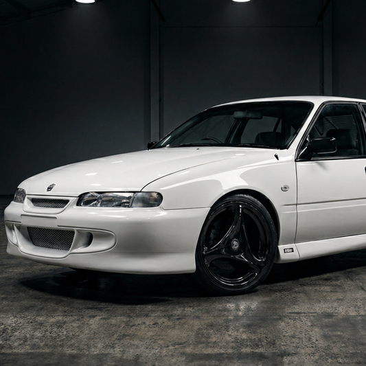 Suits Holden Commodore VT VX VY VZ VE VF - Tri Spoke Style 20x8 Gloss Black Wheels