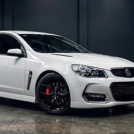 Suits Holden Commodore VZ VE VF HSV - GTSR Style 20" Gloss Black Dark Tint Staggered Wheels