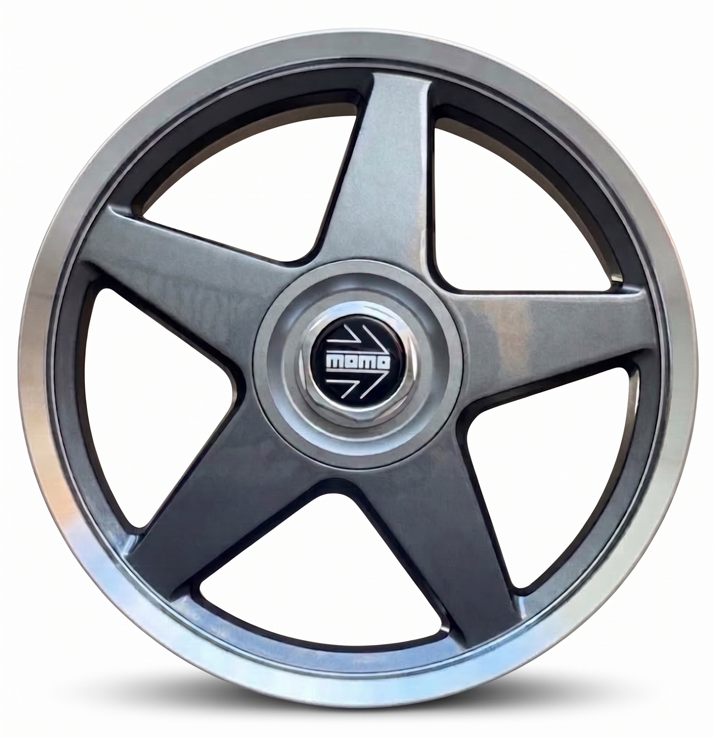 Suits Holden Commodore VL VT VX VY VZ VE VF - Momo Star Style 20" Gunmetal Polished Lip Staggered Wheels
