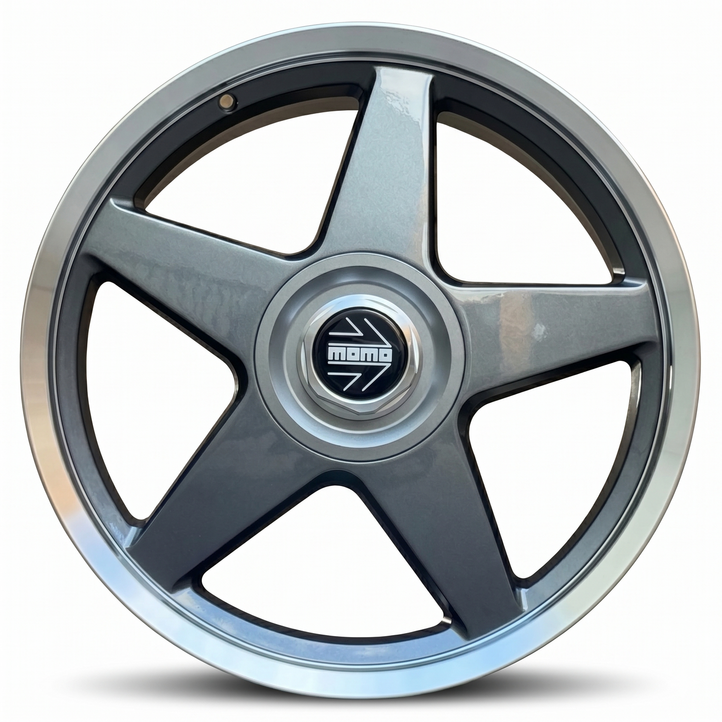 Suits Holden Commodore VL VT VX VY VZ VE VF - Momo Star Style 20" Gunmetal Polished Lip Staggered Wheels