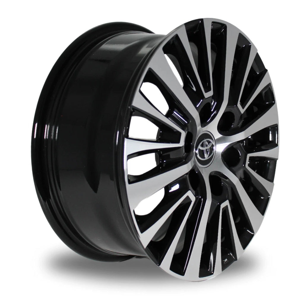 Suits Toyota HiAce H300 2019+ - Multi-Spoke Style 16x6.5 Gloss Black Machine Face Wheels